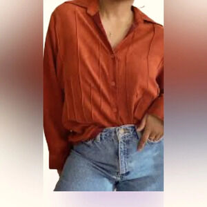 Accort Loose long sleeve button down  Batman Tunic top Sz M